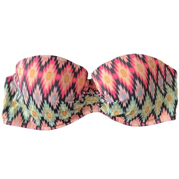 Victoria's Secret Women's Strapless Aztec Tribal Patterned Bikini Top 34C EUC - Picture 1 of 5